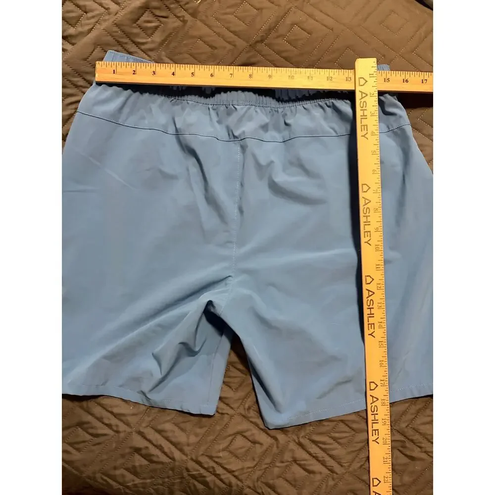 The North Face Men’s Large Blue Athletic Hiking Running Shorts Drawstring 6”